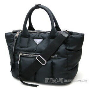 Prada Tessuto Bomber Tote Bag Triangle Logo Black Shoulder Handbag Crossbody